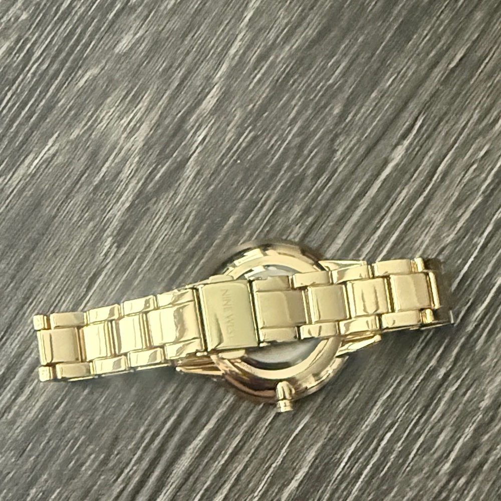 Nine West Shiny Gold Tone Women's Watch - Picture 4 of 5